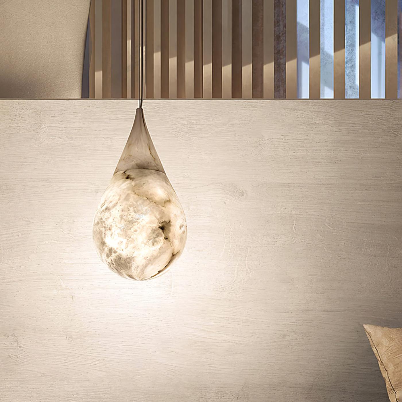 Alabaster Raindrop Pendant Light