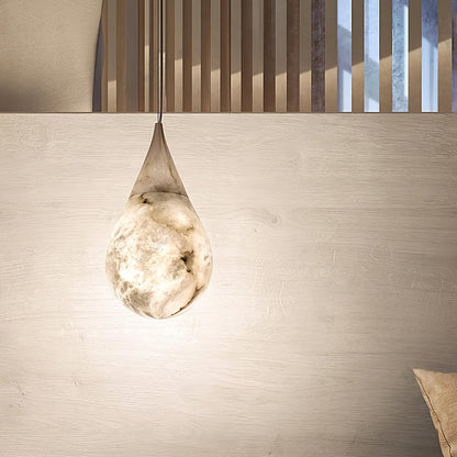 Alabaster Raindrop Pendant Light