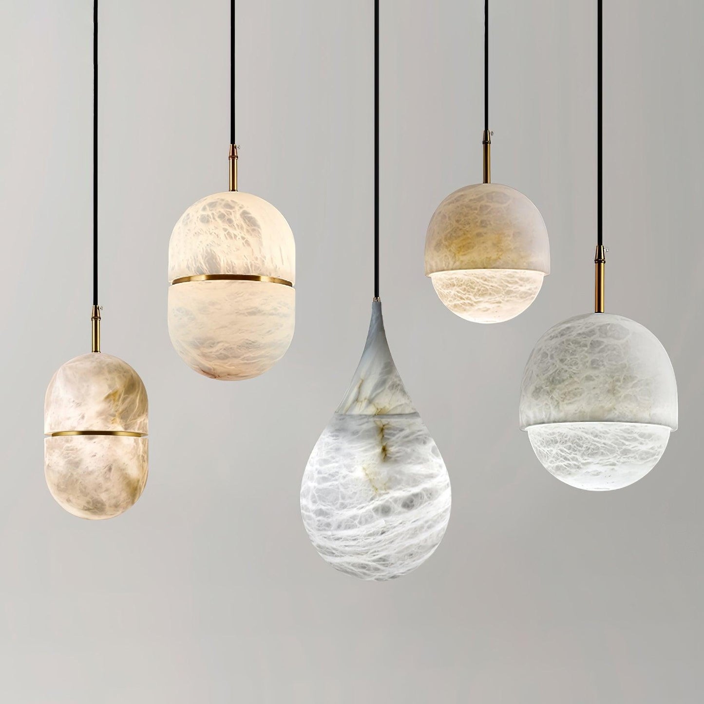 Alabaster Raindrop Pendant Light