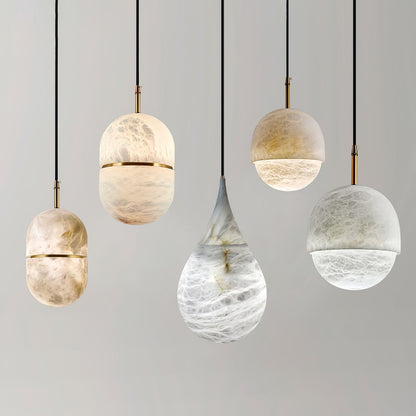 Alabaster Raindrop Pendant Light