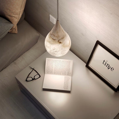 Alabaster Raindrop Pendant Light