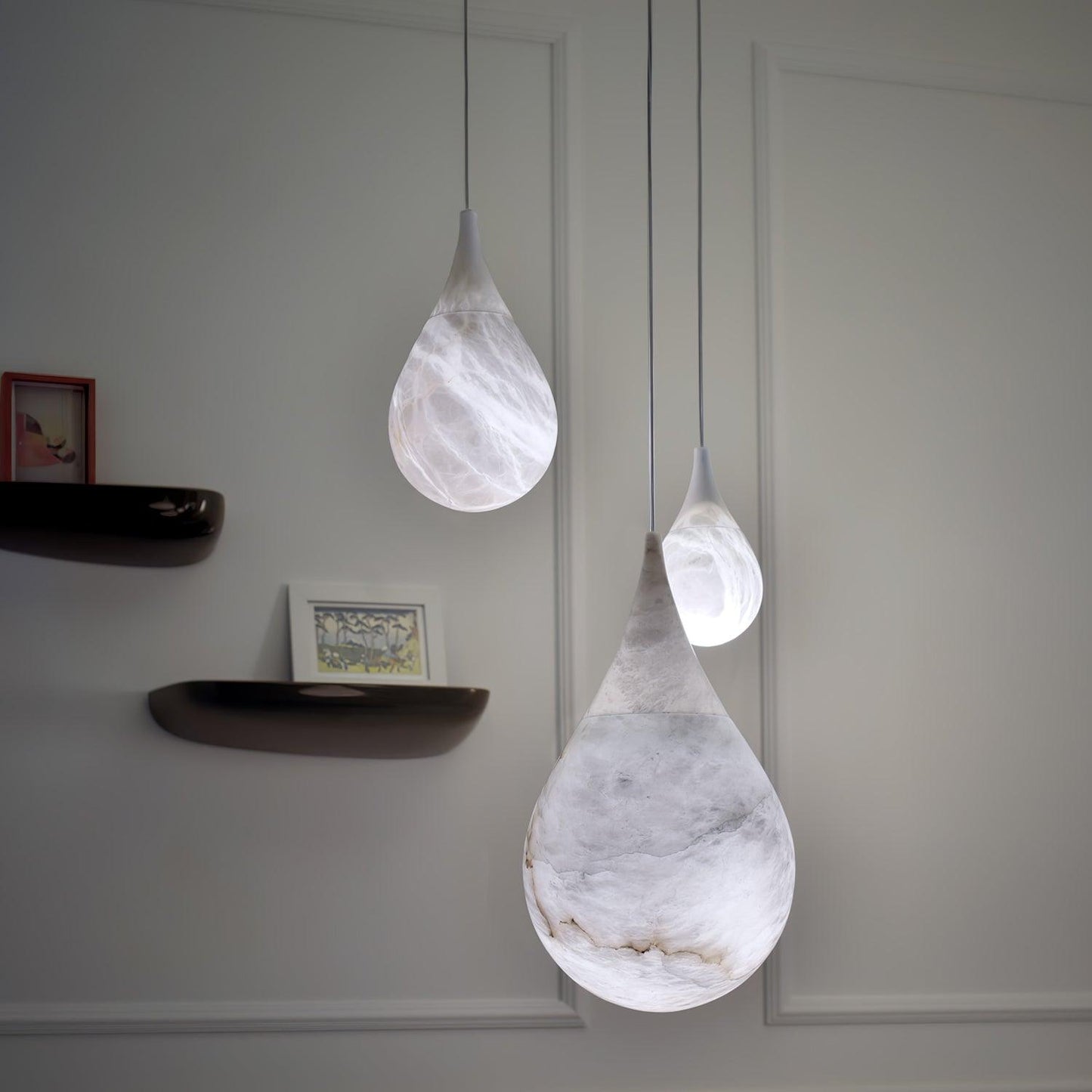 Alabaster Raindrop Pendant Light