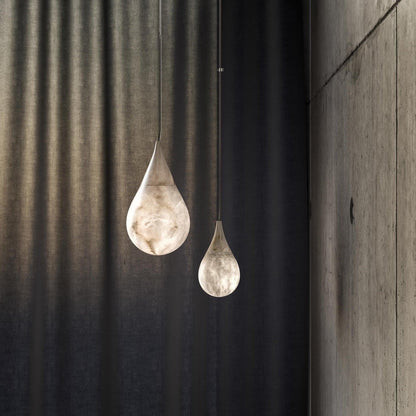 Alabaster Raindrop Pendant Light