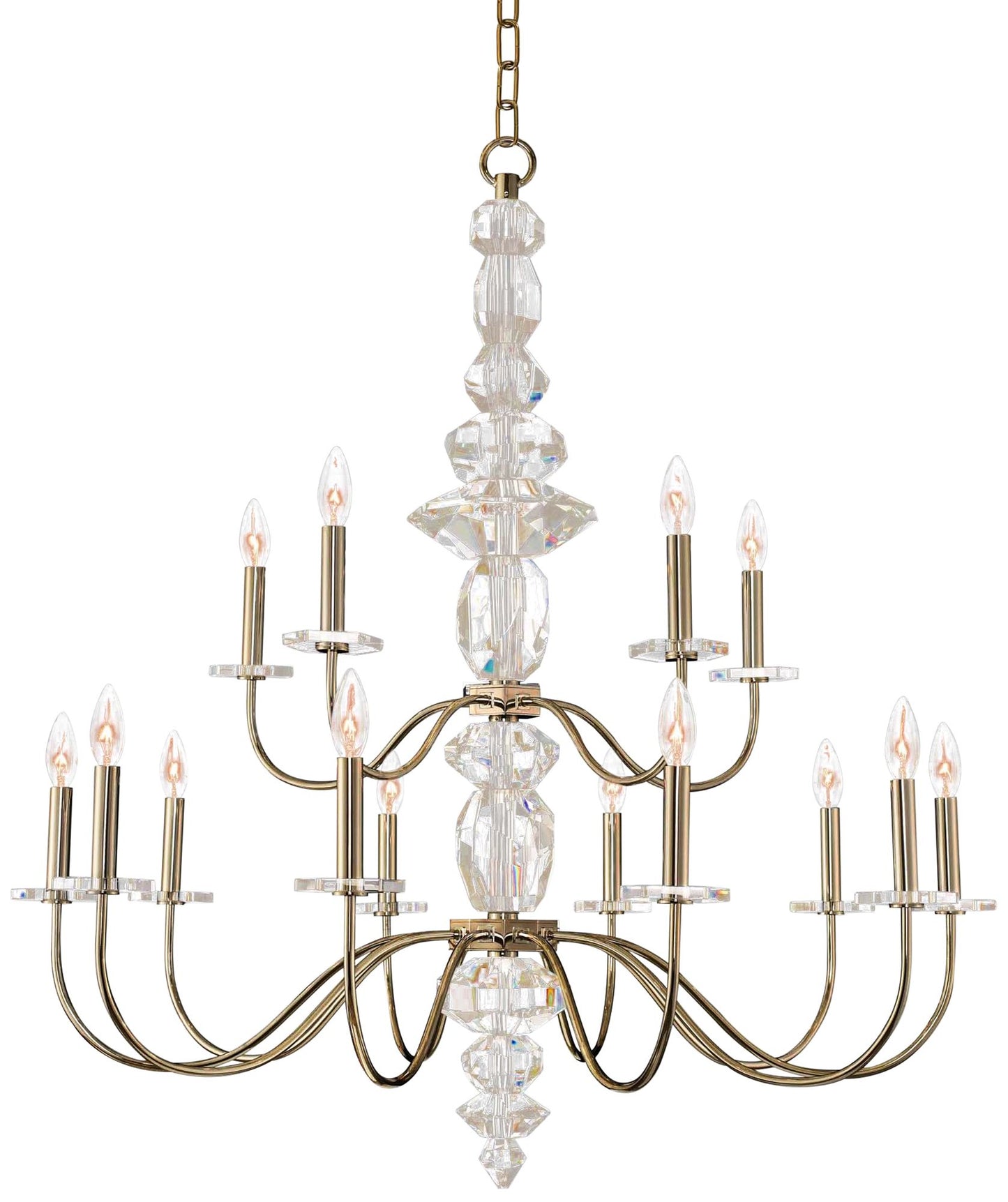 Allegri Bolivar 38" Wide Champagne Gold 15-Light Chandelier