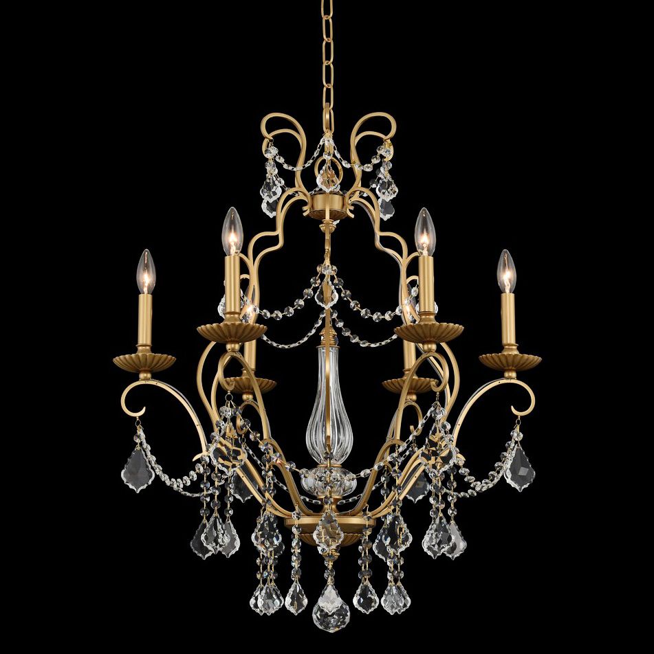 Allegri Elise 26" Wide Gold Patina 6-Light Chandelier