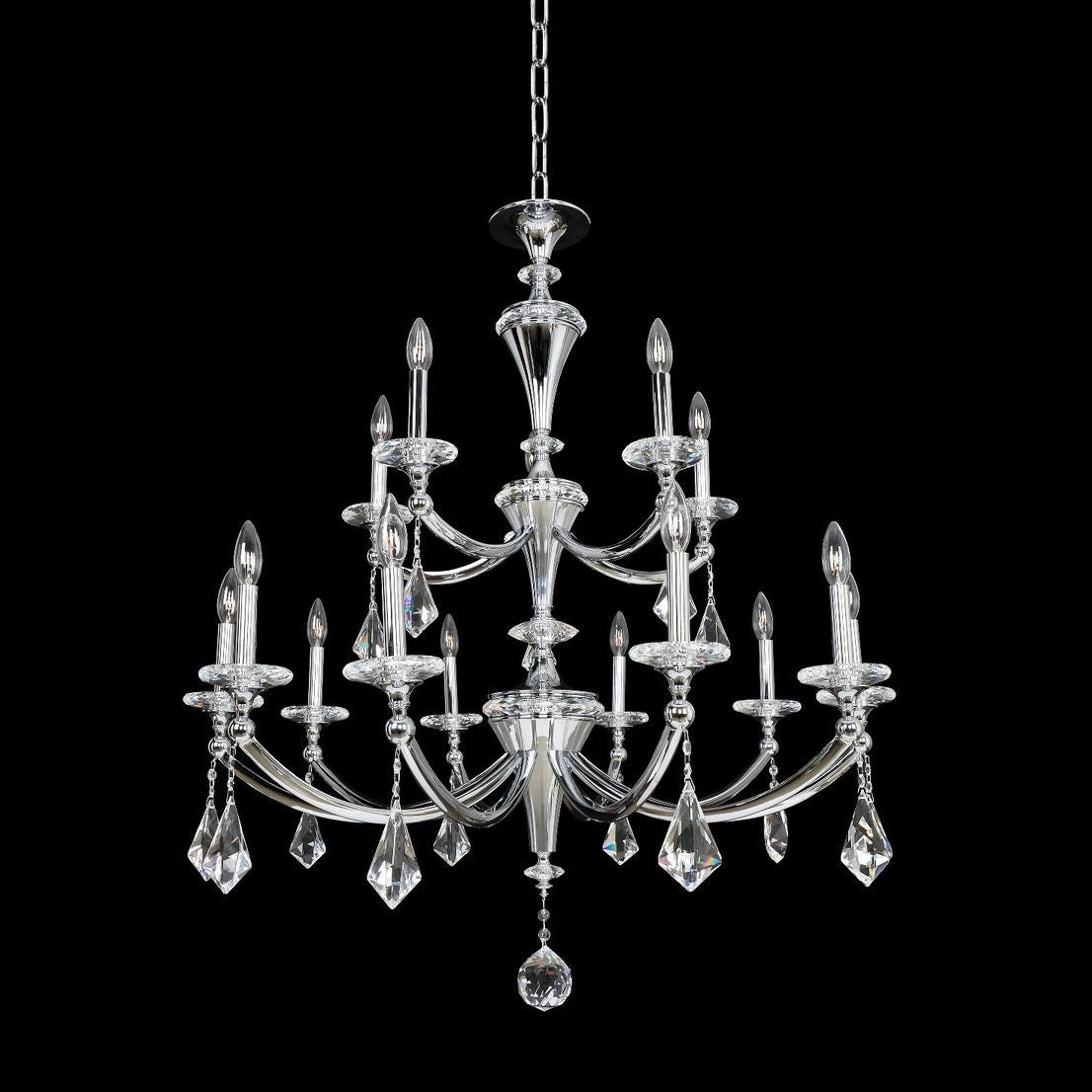 Allegri Floridia 37" Wide Gold 15-Light 2-Tier Chandelier