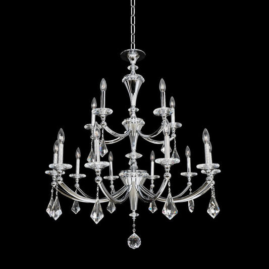 Allegri Floridia 37" Wide Gold 15-Light 2-Tier Chandelier