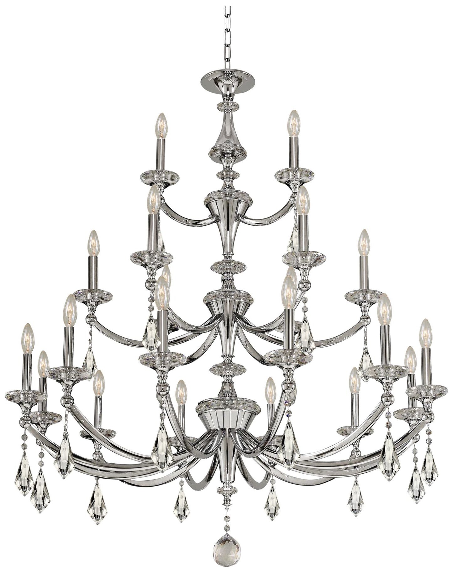 Allegri Floridia 42" Wide Chrome 21-Light Chandelier