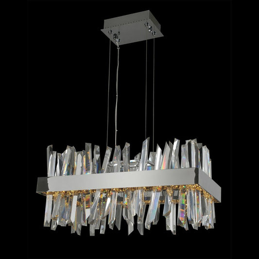 Allegri Glacier 26"W Chrome Crystal LED Island Pendant Light