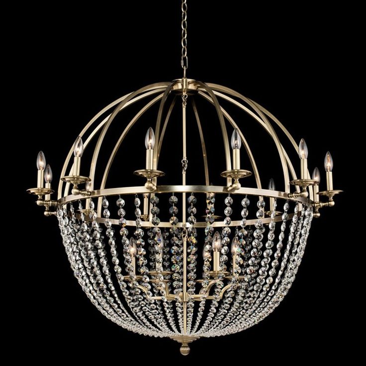 Allegri Pendolo 44"W Gold 18-Light Orb Crystal Chandelier