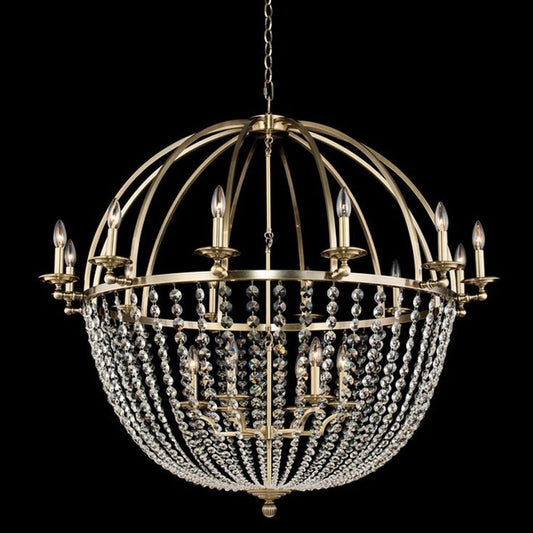 Allegri Pendolo 44"W Gold 18-Light Orb Crystal Chandelier