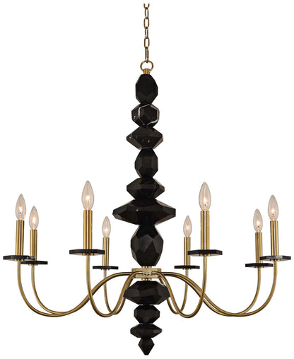 Allegri Piedra 34" Wide Brushed Brass 8-Light Chandelier