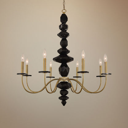 Allegri Piedra 34" Wide Brushed Brass 8-Light Chandelier