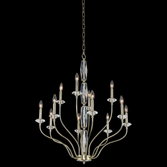 Allegri Savia 31"W Champagne Gold 12-Light 2-Tier Chandelier