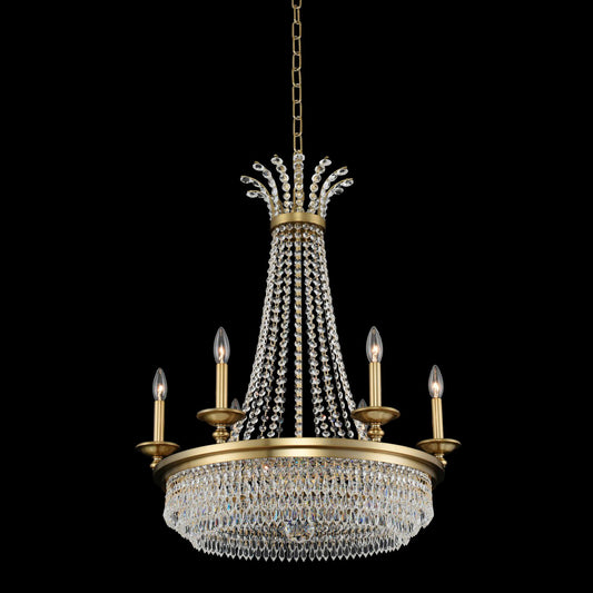 Allegri Tavo 26"W Winter Brass 6-Light Crystal Chandelier