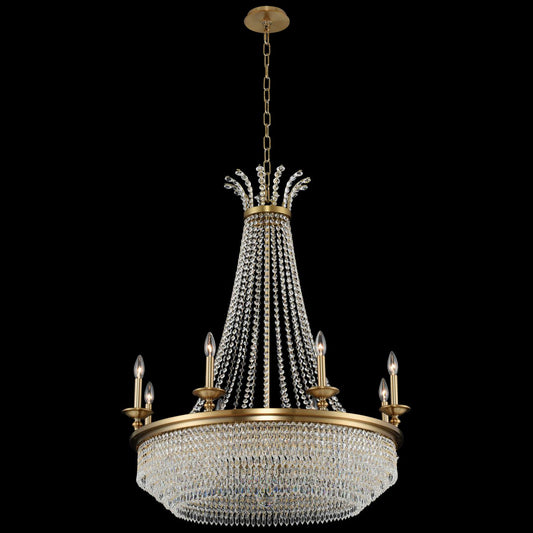 Allegri Tavo 34"W Winter Brass 8-Light Crystal Chandelier