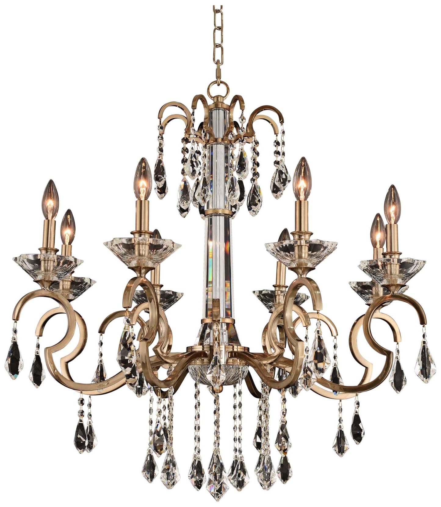 Allegri Valencia 32" Wide Champagne Gold 8-Light Chandelier