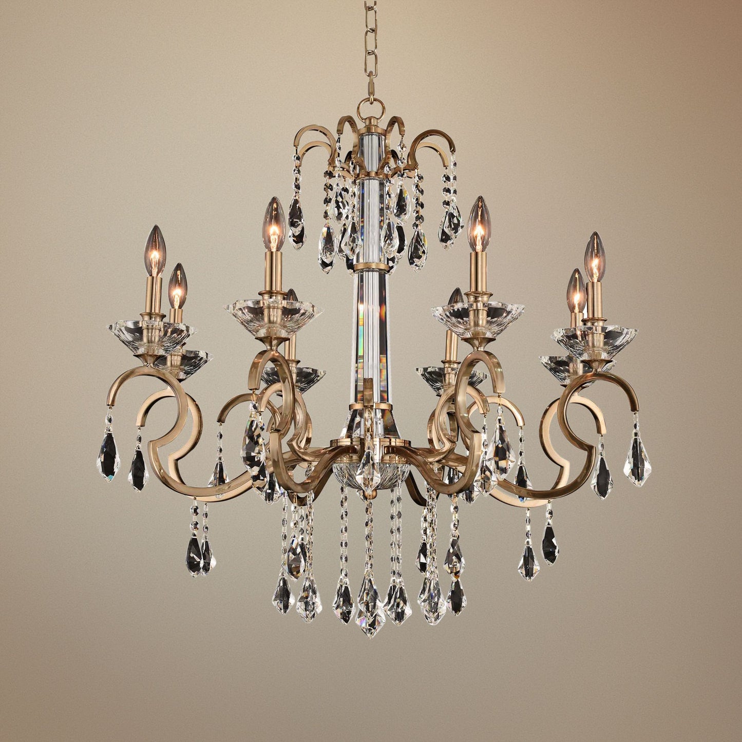 Allegri Valencia 32" Wide Champagne Gold 8-Light Chandelier