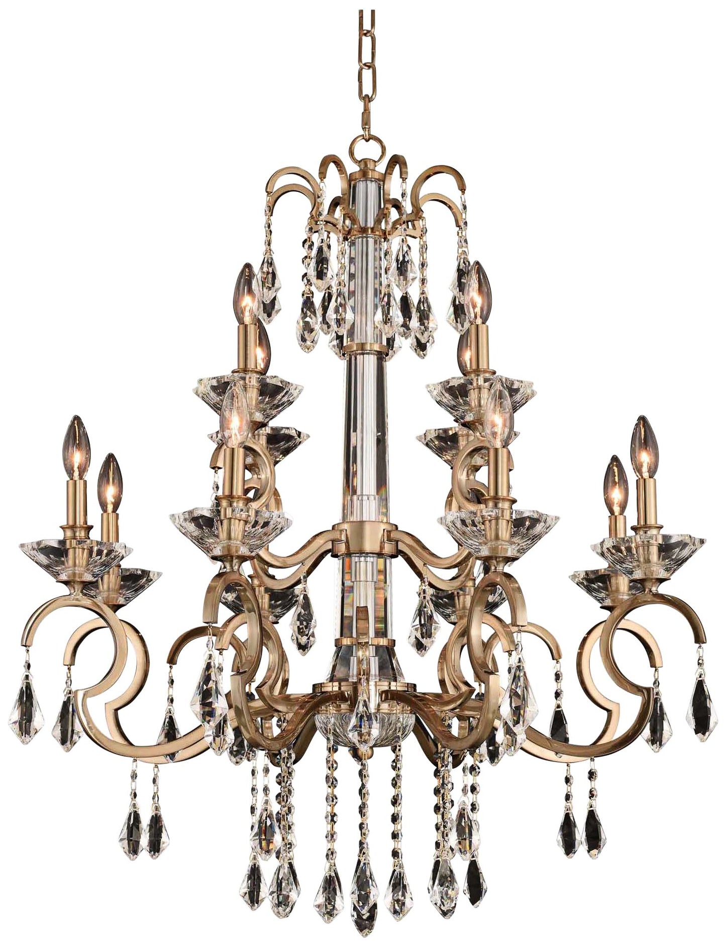 Allegri Valencia 32"W Champagne Gold 12-Light Chandelier