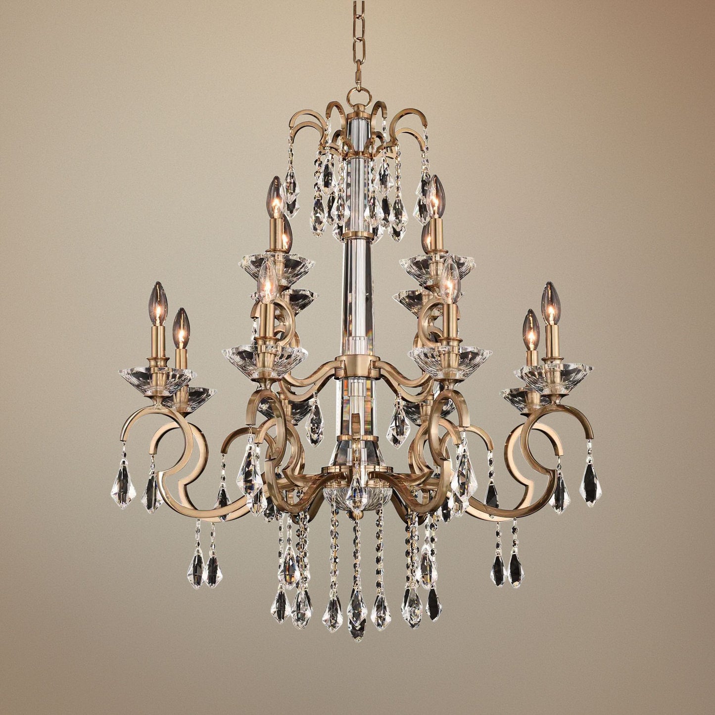 Allegri Valencia 32"W Champagne Gold 12-Light Chandelier