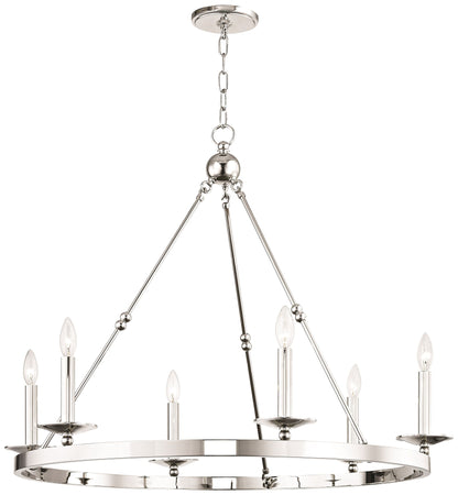 Allendale 35 3/4" Wide Polished Nickel 6-Light Chandelier