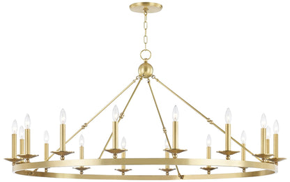 Allendale 58" Wide Aged Brass 16-Light Round Chandelier