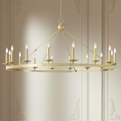 Allendale 58" Wide Aged Brass 16-Light Round Chandelier