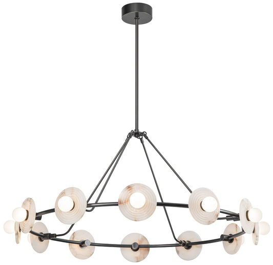 Alora Dahlia LED 46-in Urban Bronze/Alabaster LED Chandeliers
