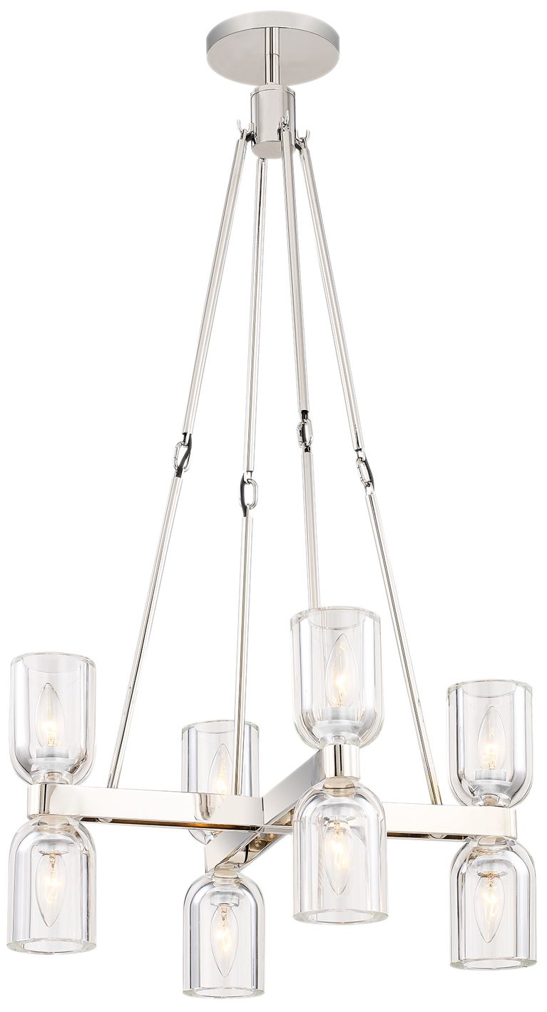 Alora Lucian E12 22-in Clear Crystal/Polished Nickel Chandelier