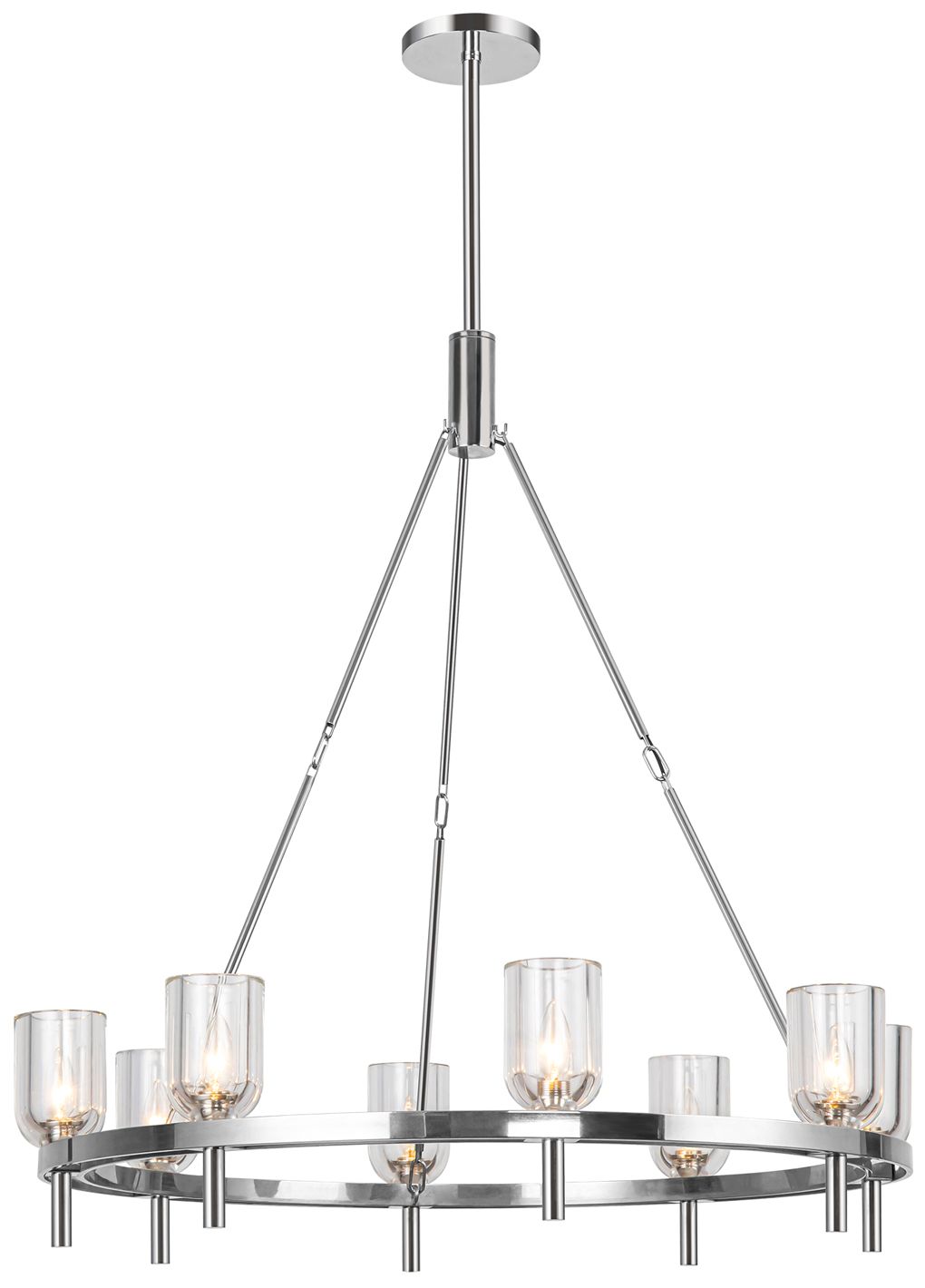 Alora Lucian E12 36-in Clear Crystal/Polished Nickel Chandelier