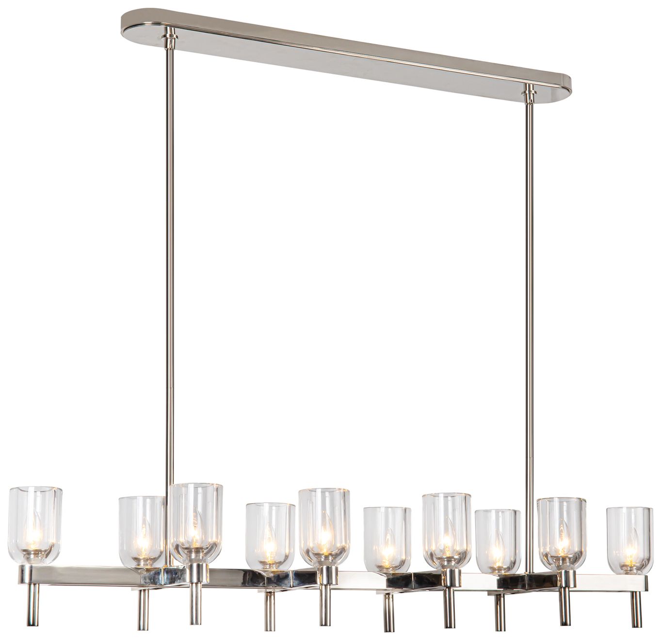 Alora Lucian E12 52-in Clear Crystal/Polished Nickel Linear Pendant