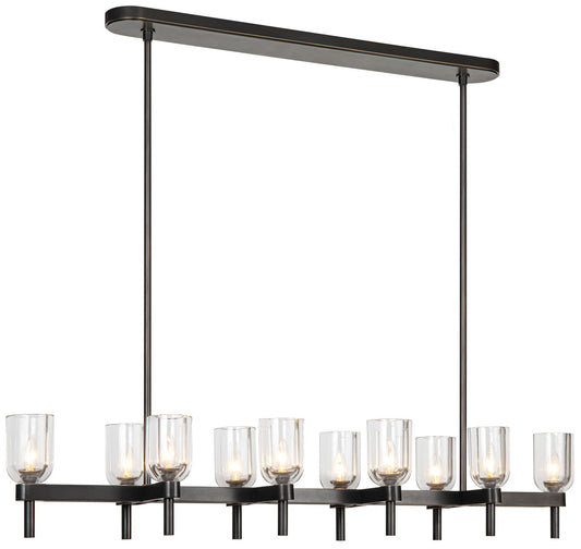 Alora Lucian E12 52-in Clear Crystal/Urban Bronze Linear Pendant