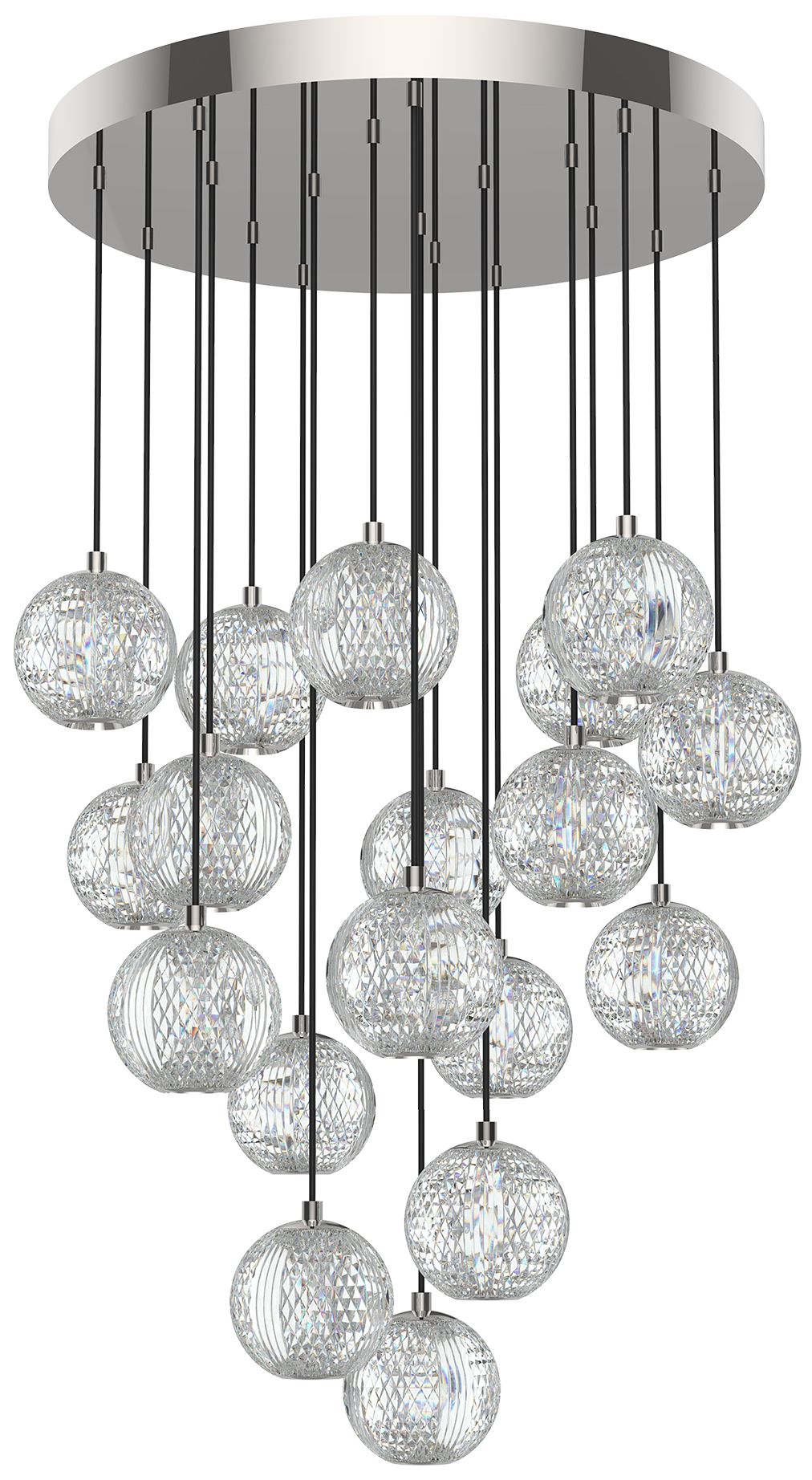 Alora Marni LED 18 Head Polished Nickel Multi-Pendant