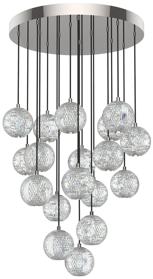 Alora Marni LED 18 Head Polished Nickel Multi-Pendant