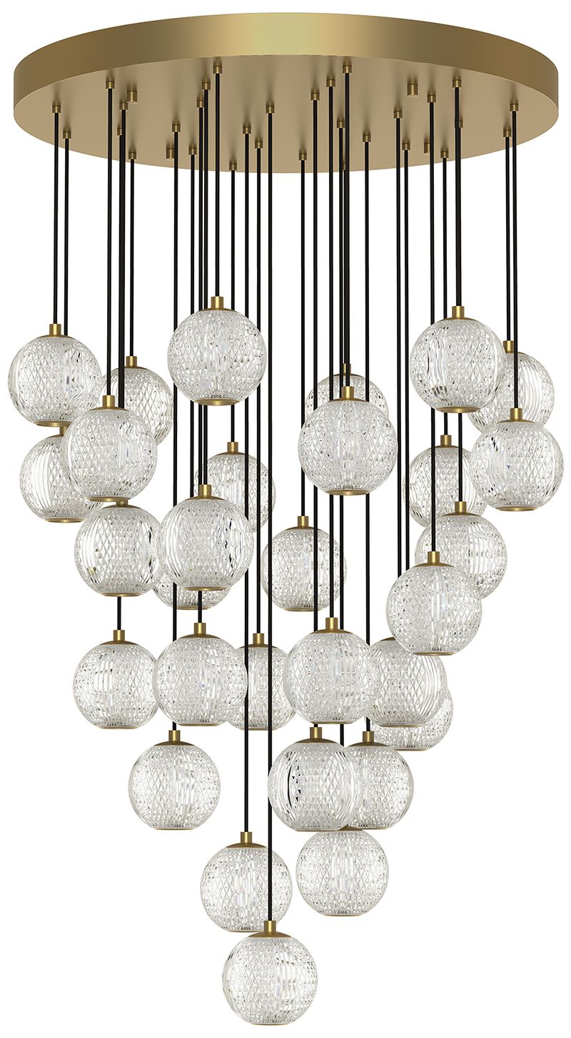 Alora Marni LED 30 Head Natural Brass Multi-Pendant