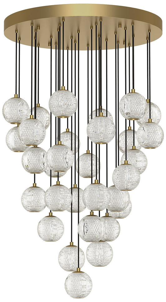 Alora Marni LED 30 Head Natural Brass Multi-Pendant