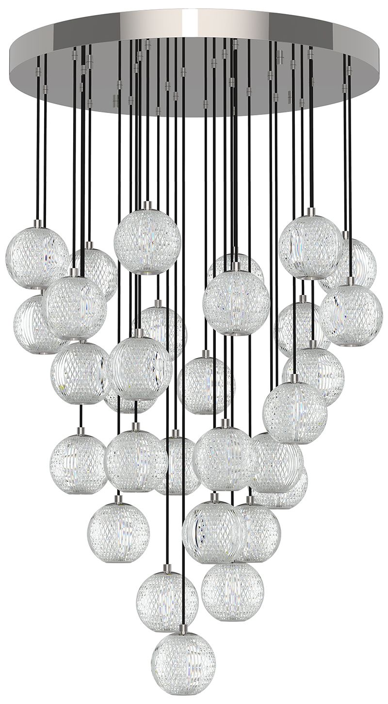 Alora Marni LED 30 Head Polished Nickel Multi-Pendant