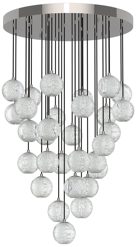 Alora Marni LED 30 Head Polished Nickel Multi-Pendant