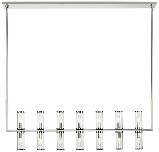 Alora Revolve E12 47-in Clear Glass/Polished Nickel Linear Pendant