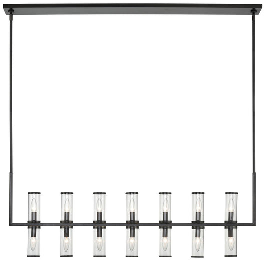 Alora Revolve E12 47-in Clear Glass/Urban Bronze Linear Pendant