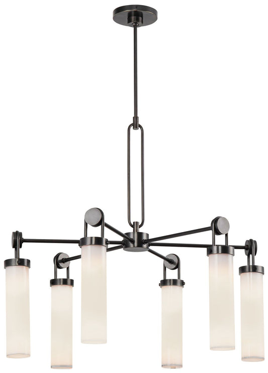 Alora Wynwood E26 32-in Urban Bronze/Glossy Opal Chandelier