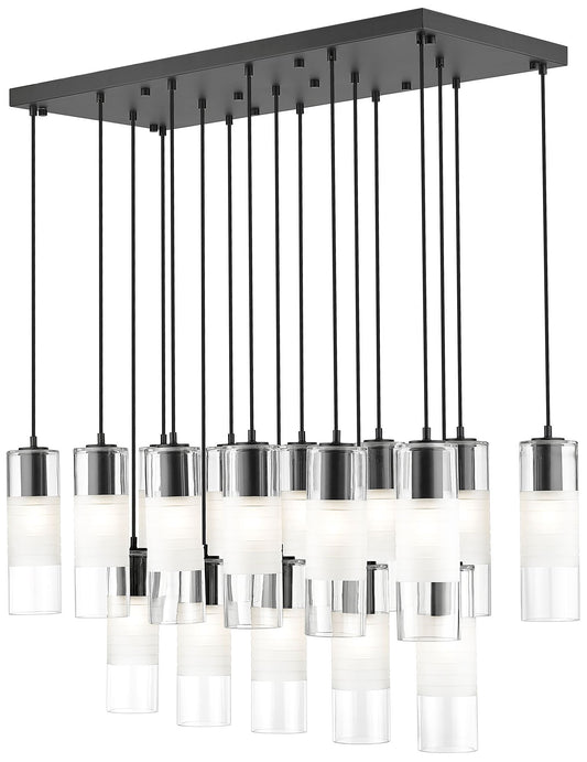 Alton by Z-Lite Matte Black 17 Light Linear Chandelier