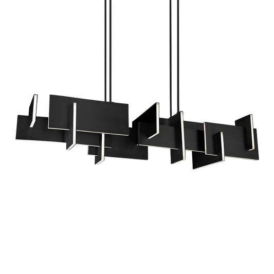 Amari 58" Wide Black Aluminum LED Linear Pendant