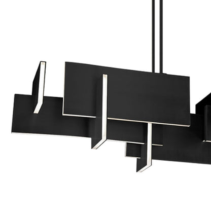 Amari 58" Wide Black Aluminum LED Linear Pendant