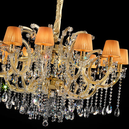 Amber Crystal Gold Plated Chandelier