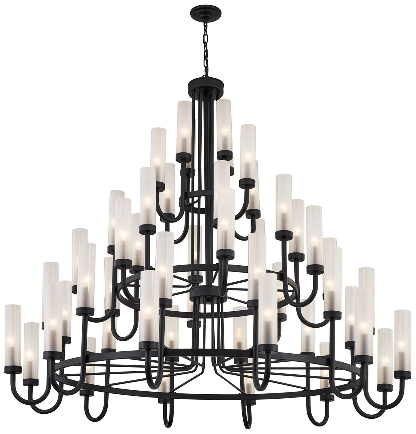 Anchor 60 1/2" Wide Matte Black 48-Light Chandelier