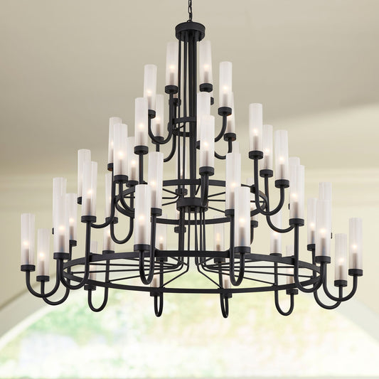 Anchor 60 1/2" Wide Matte Black 48-Light Chandelier