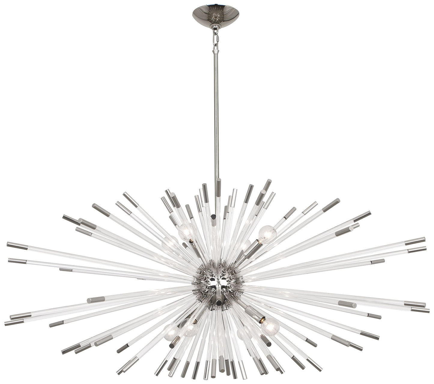 Andromeda Chandelier Polished Nickel Clear Acrylic Rods 45"