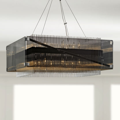 Apollo 34 1/2"W Dark Bronze and Polished Chrome Chandelier