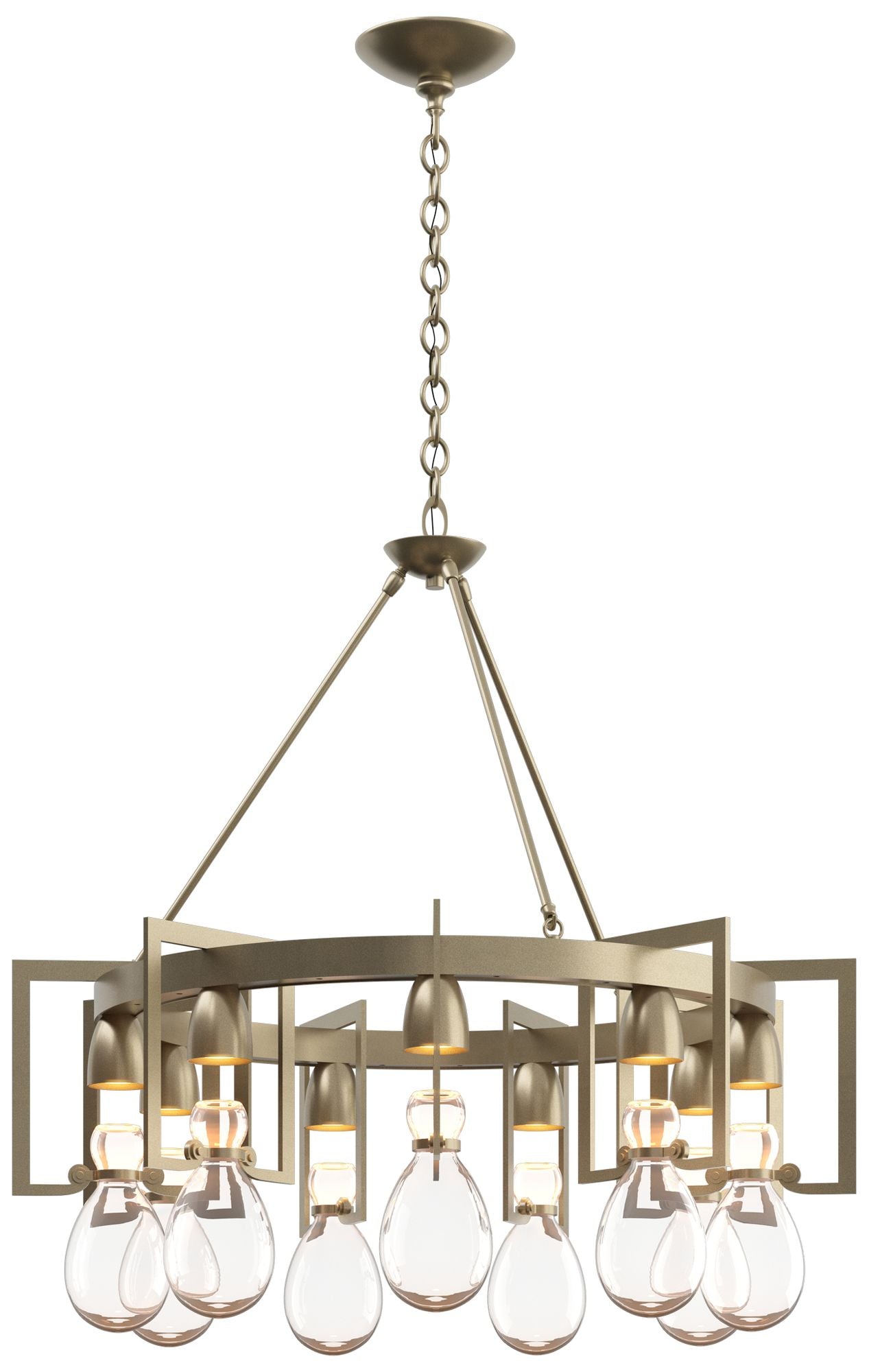 Apothecary 34.9" Wide Circular Soft Gold Chandelier With Clear Glass